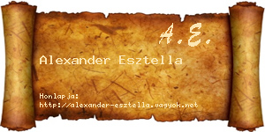 Alexander Esztella névjegykártya